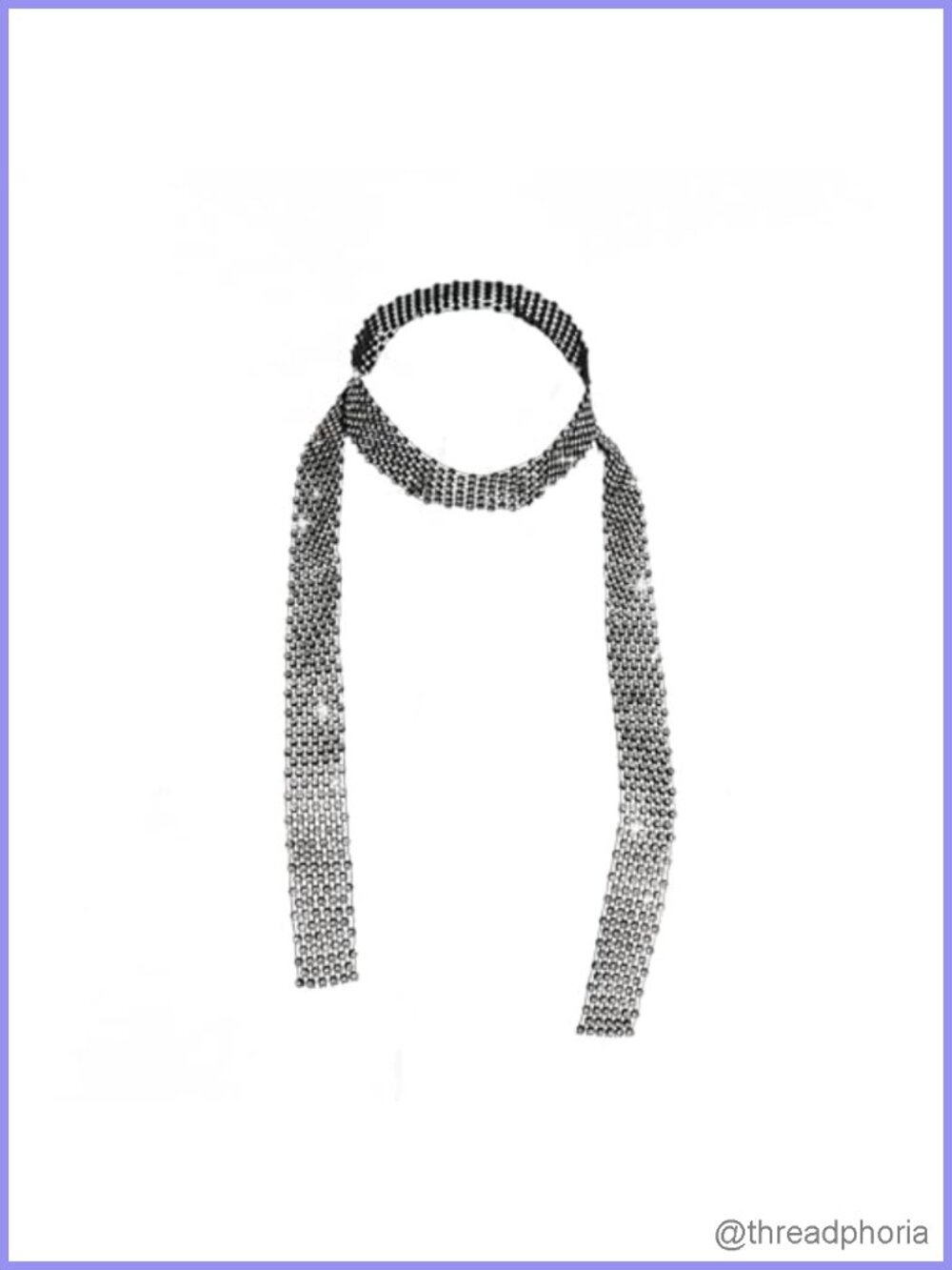 Women's Rhinestone Sequin Bling Neck Tie Scarf for Party Prom